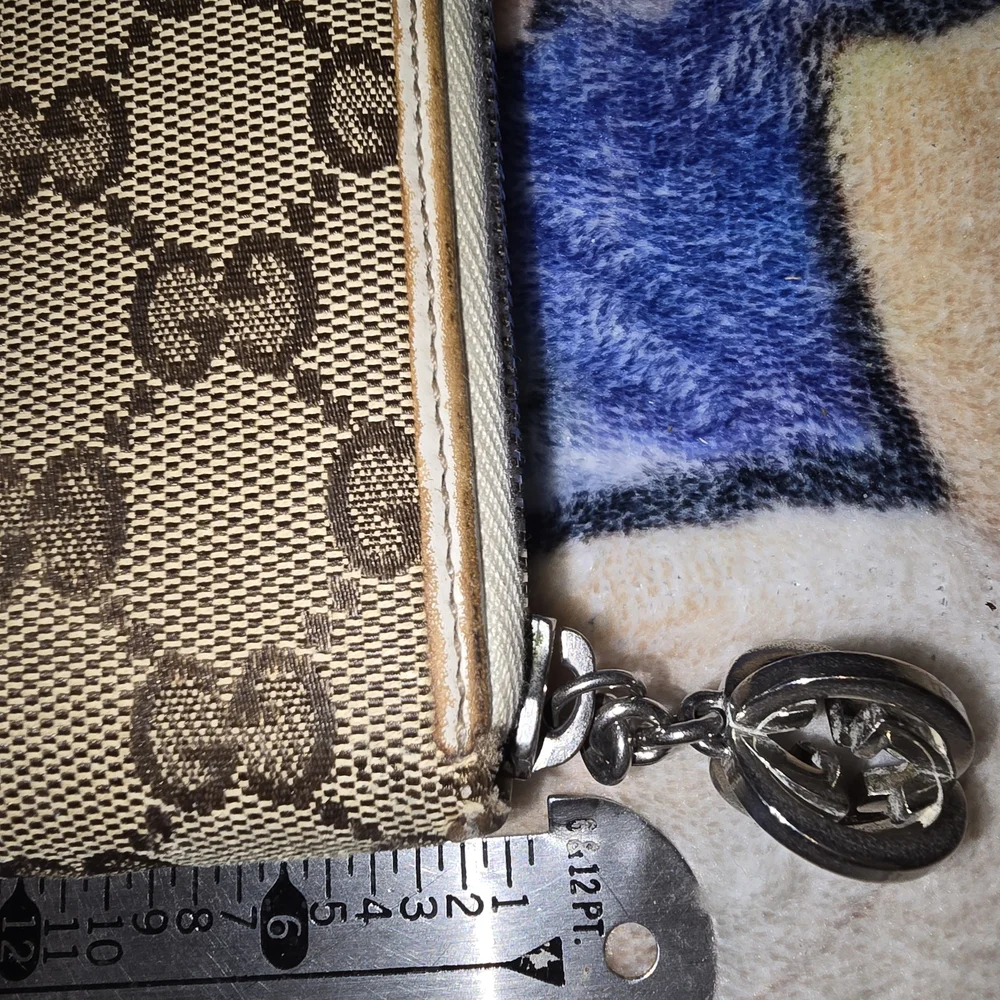 Gucci Beige Brown GG Canvas Zip Wallet
